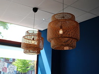 Twee hanglampen ikea, hoogte 36 cm. - afbeelding 1 van  2