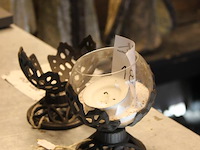 Twee metalen bolhouders, een bol ontbreekt. - afbeelding 2 van  2