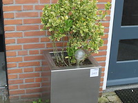 Twee metalen plantenbakken met afmeting 40 x 40 x72 cm. - afbeelding 2 van  3