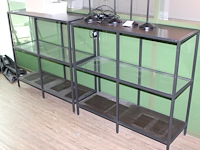 Twee metalen vakkenkastjes. afmeting 100 x 36 x 94 cm. - afbeelding 1 van  2