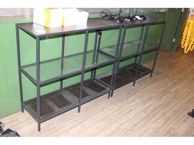 Twee metalen vakkenkastjes. afmeting 100 x 36 x 94 cm. - afbeelding 2 van  2