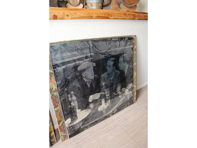 Twee prenten op glas afm. 95 x 94 cm. - afbeelding 3 van  3