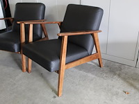 Twee retrolook fauteuils ikea ekenaset met kunstlederen bekleding - afbeelding 3 van  4
