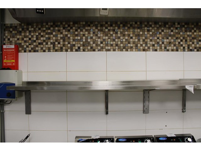 Twee rvs wandschappen, afm. 160 / 100 x 30 cm. - afbeelding 2 van  3