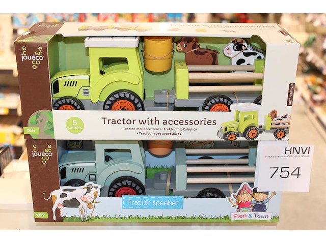 Twee tractoren met accessoires youeco. - afbeelding 1 van  1