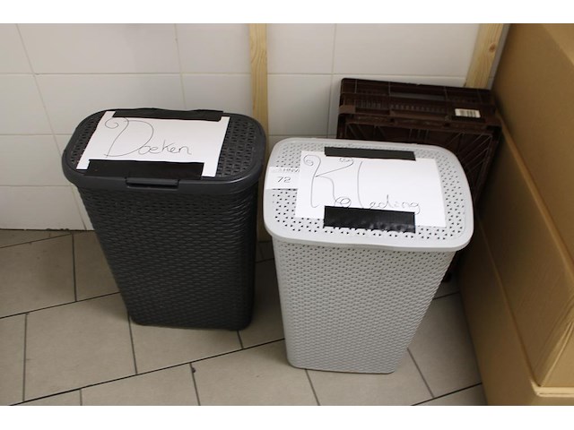 Twee wasmanden. - afbeelding 1 van  2