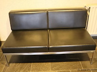 Twee-zits zitbank, leer - 135x73x73cm