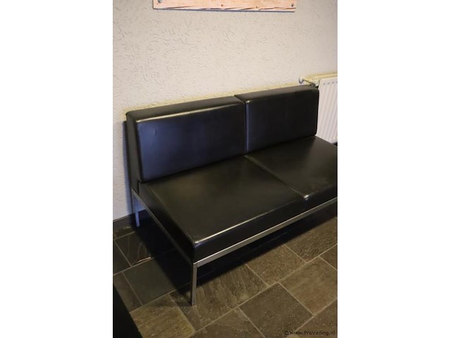 Twee-zits zitbank, leer - 135x73x73cm - afbeelding 2 van  3