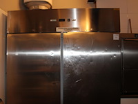 Tweedeurs rvs horeca vrieskast afinox 14 artic. afmeting 147 x 83 x 210 cm.