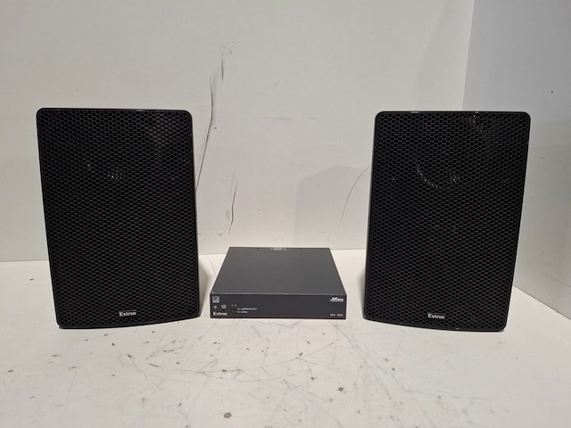 Tweekanaals audio-eindversterkers, extron, xpa 1002, met 2x opbouwluidspreker, extron sm 26 speedmount - afbeelding 1 van  6