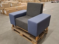 Tweekleurige fauteuil, schaffenburg, blauw / grijs - afbeelding 2 van  6