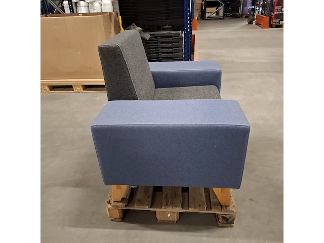 Tweekleurige fauteuil, schaffenburg, blauw / grijs - afbeelding 3 van  6