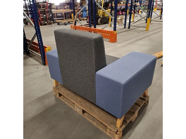 Tweekleurige fauteuil, schaffenburg, blauw / grijs - afbeelding 4 van  6