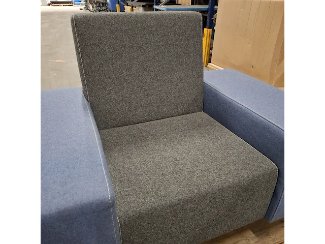 Tweekleurige fauteuil, schaffenburg, blauw / grijs - afbeelding 6 van  6