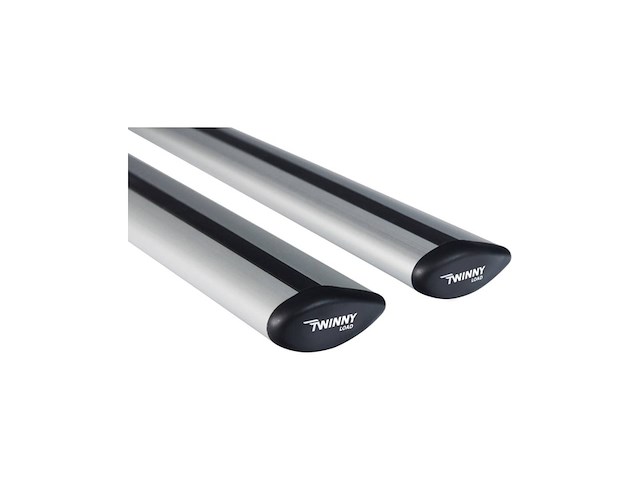 Twinnyload dakdrager flybar124cm zilver 100kg draagvermogen aluminium voor open & gesloten dakreling - afbeelding 2 van  6