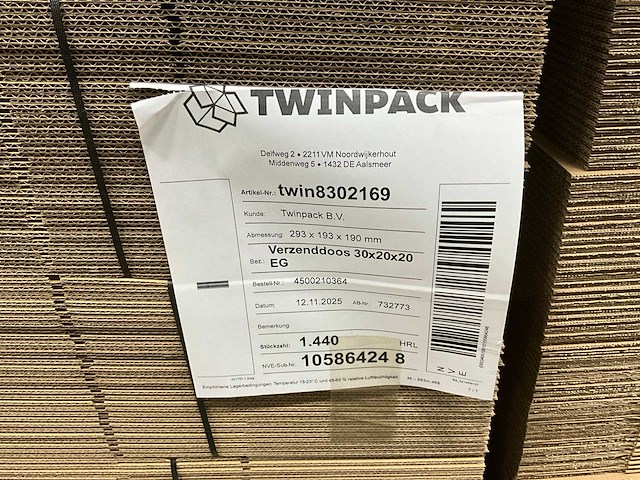 Twinpack kartonnen verzenddoos (3400x) - afbeelding 3 van  3