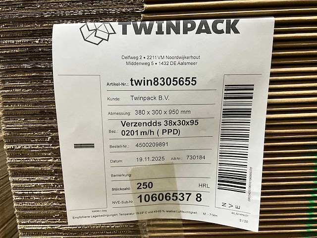 Twinpack kartonnen verzenddoos (5800x) - afbeelding 4 van  4