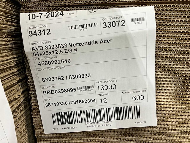 Twinpack kartonnen verzenddoos (7800x) - afbeelding 4 van  4