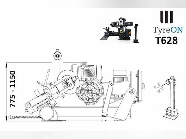 Tyreon t628 professionele truckbandenwisselaar | 14" - 28" - afbeelding 14 van  22