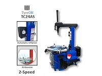 Tyreon tc24as heavy-duty banden demonteermachine met kantelende kolom en dubbele airbooster in de spanklauwen - afbeelding 8 van  20