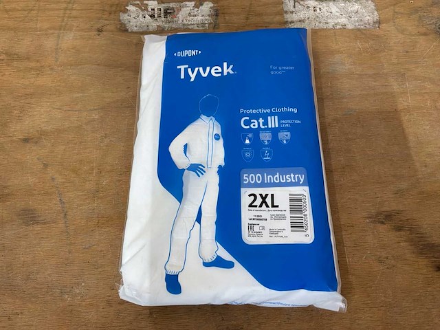 Tyvek industry beschermende wegwerpoverall (25x) - afbeelding 4 van  7
