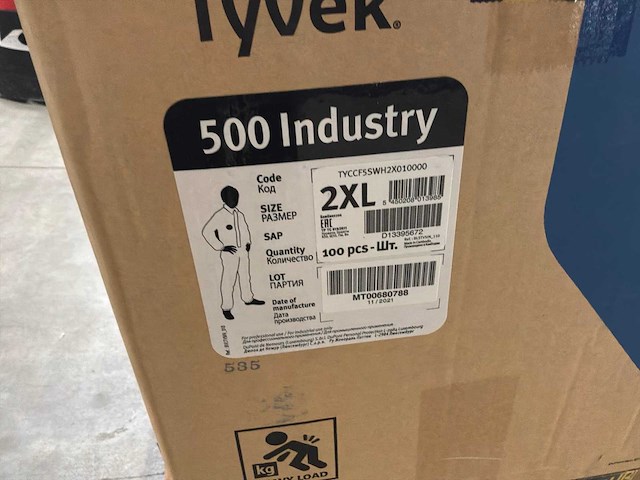 Tyvek industry beschermende wegwerpoverall (67x) - afbeelding 6 van  6