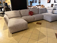 U-bank met 2 x lounge gemeleerd bruin/ beige - afbeelding 2 van  6