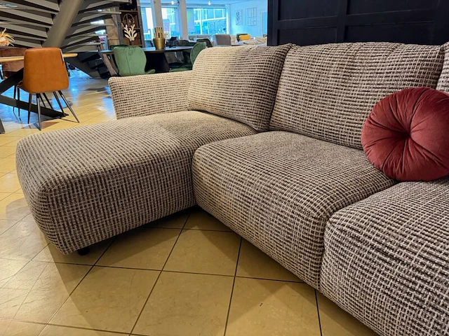 U-bank met 2 x lounge gemeleerd bruin/ beige - afbeelding 5 van  6