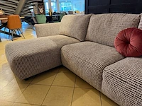 U-bank met 2 x lounge gemeleerd bruin/ beige - afbeelding 5 van  6