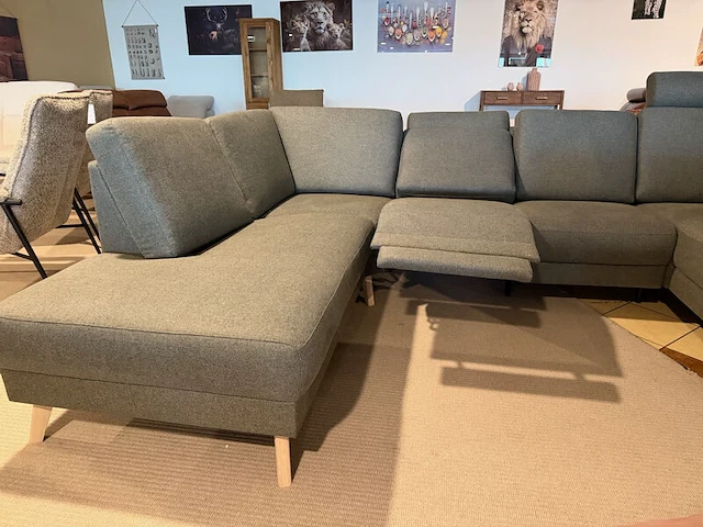U-bank met open eiland en lounge, elektrisch verstelbaar army green - afbeelding 2 van  6