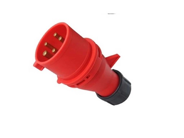 (u) qwattpro abl stekker 400v/32a/4p+a 6hen-60309 rood (10x) - afbeelding 1 van  4