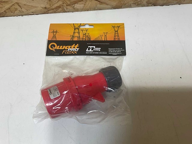 (u) qwattpro abl stekker 400v/32a/4p+a 6hen-60309 rood (10x) - afbeelding 2 van  4