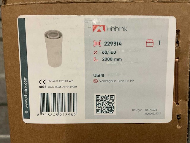Ubbink unificatie push-fit 200cm pp verlengbuis - afbeelding 2 van  2
