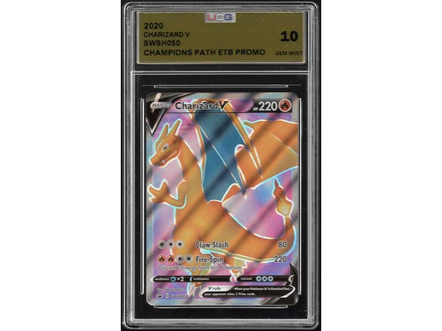 Ucg 10 2020 charizard v full art champions path etb promo swsh050 graded pokémon kaart - afbeelding 1 van  2