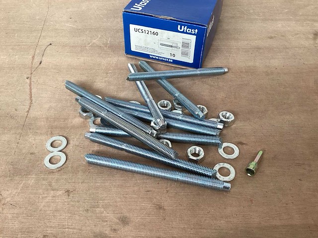 Ufast ucs12160 ankerstang m12x160 met moer en revet (720x) - afbeelding 1 van  4