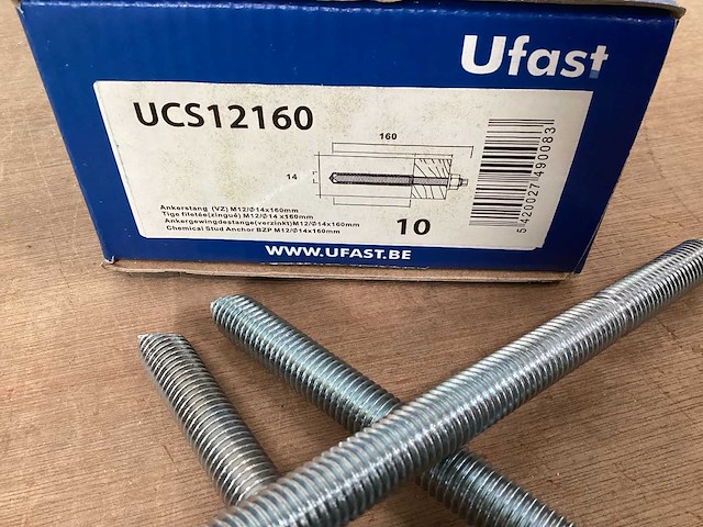Ufast ucs12160 ankerstang m12x160 met moer en revet (720x) - afbeelding 5 van  5