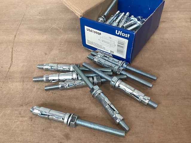 Ufast usa1090p keilbout + moer, m10/60x16 (800x) - afbeelding 1 van  4