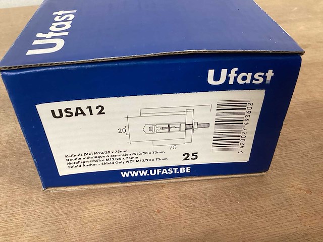 Ufast usa12 keilhuls m12x75, doos 25 stuks (50x) - afbeelding 4 van  4