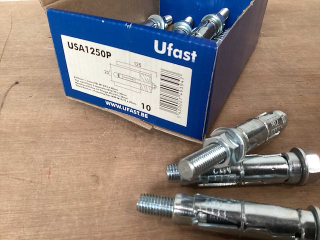 Ufast usa1250p keilbout + moer, m12/75x20 (720x) - afbeelding 2 van  4