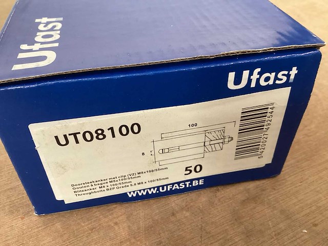 Ufast ut08100 doorsteekanker 8x100, doos 50 stuks (60x) - afbeelding 3 van  4