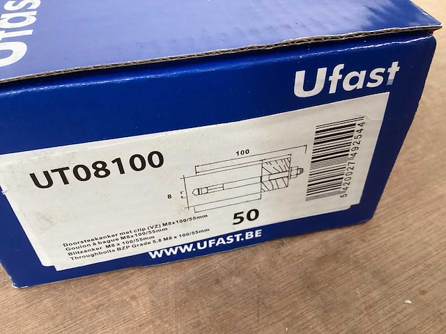 Ufast ut08100 doorsteekanker 8x100, doos 50 stuks (60x) - afbeelding 4 van  4