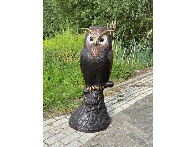 Uil op boomstam 112 cm hoog - afbeelding 2 van  3