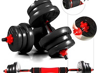 Uitgebreide fitness set met diverse gewichten cclife, zwart/rood - afbeelding 2 van  4