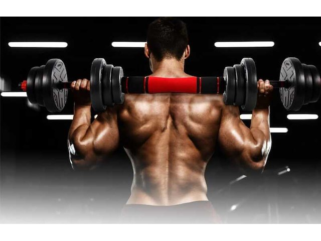 Uitgebreide fitness set met diverse gewichten cclife, zwart/rood - afbeelding 4 van  4