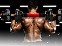 Uitgebreide fitness set met diverse gewichten cclife, zwart/rood - afbeelding 4 van  4