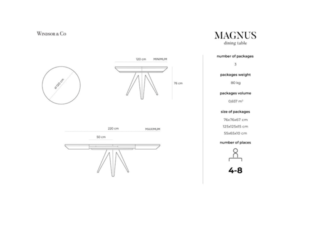Uitschuifbare eettafel, windsor & co , magnus - afbeelding 8 van  9