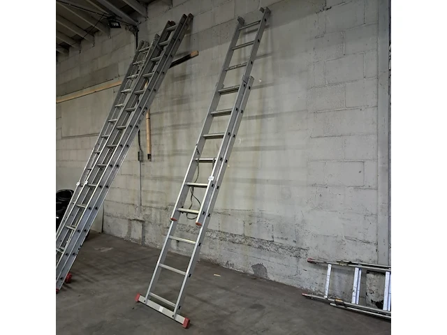 Uitschuifbare ladder 2x10 treeds - afbeelding 2 van  5