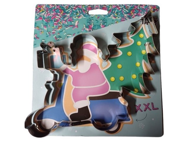 Uitsteekvorm 21 cm - rijdende kerstman 20 stuks - afbeelding 3 van  3