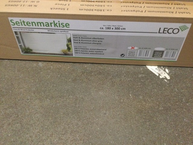 Uittrekbaar windscherm, leco, 47 24391 214, licht grijs - afbeelding 2 van  4