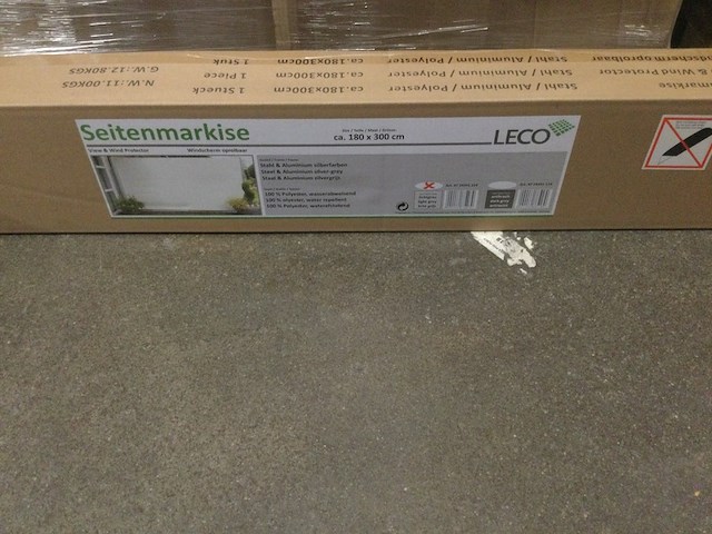 Uittrekbaar windscherm, leco, 47 24391 214, licht grijs - afbeelding 3 van  4